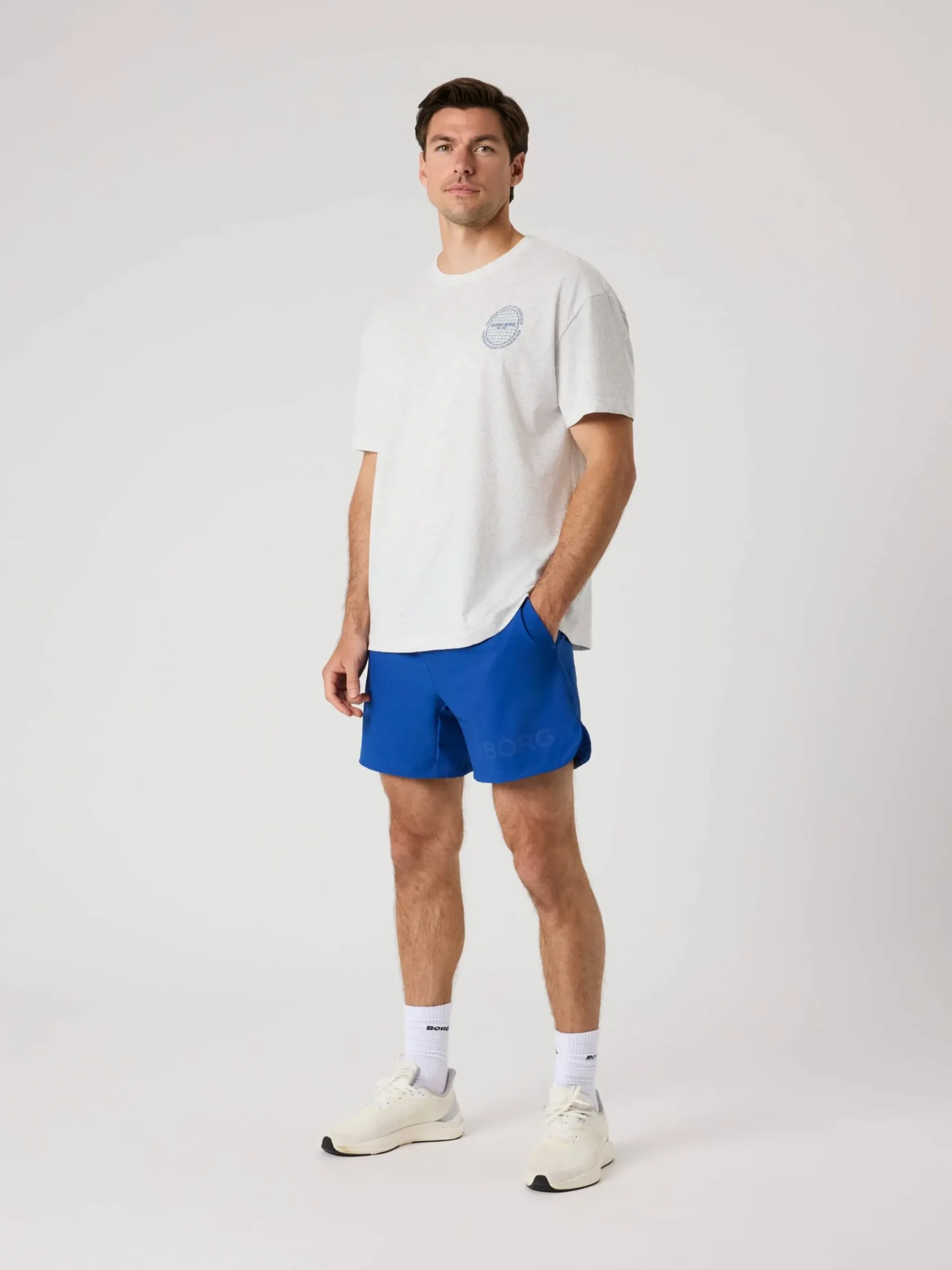 Björn Borg T-Shirts|Tennis & Padel * Ace Overized T-hirt Ultra Light Grey Melange