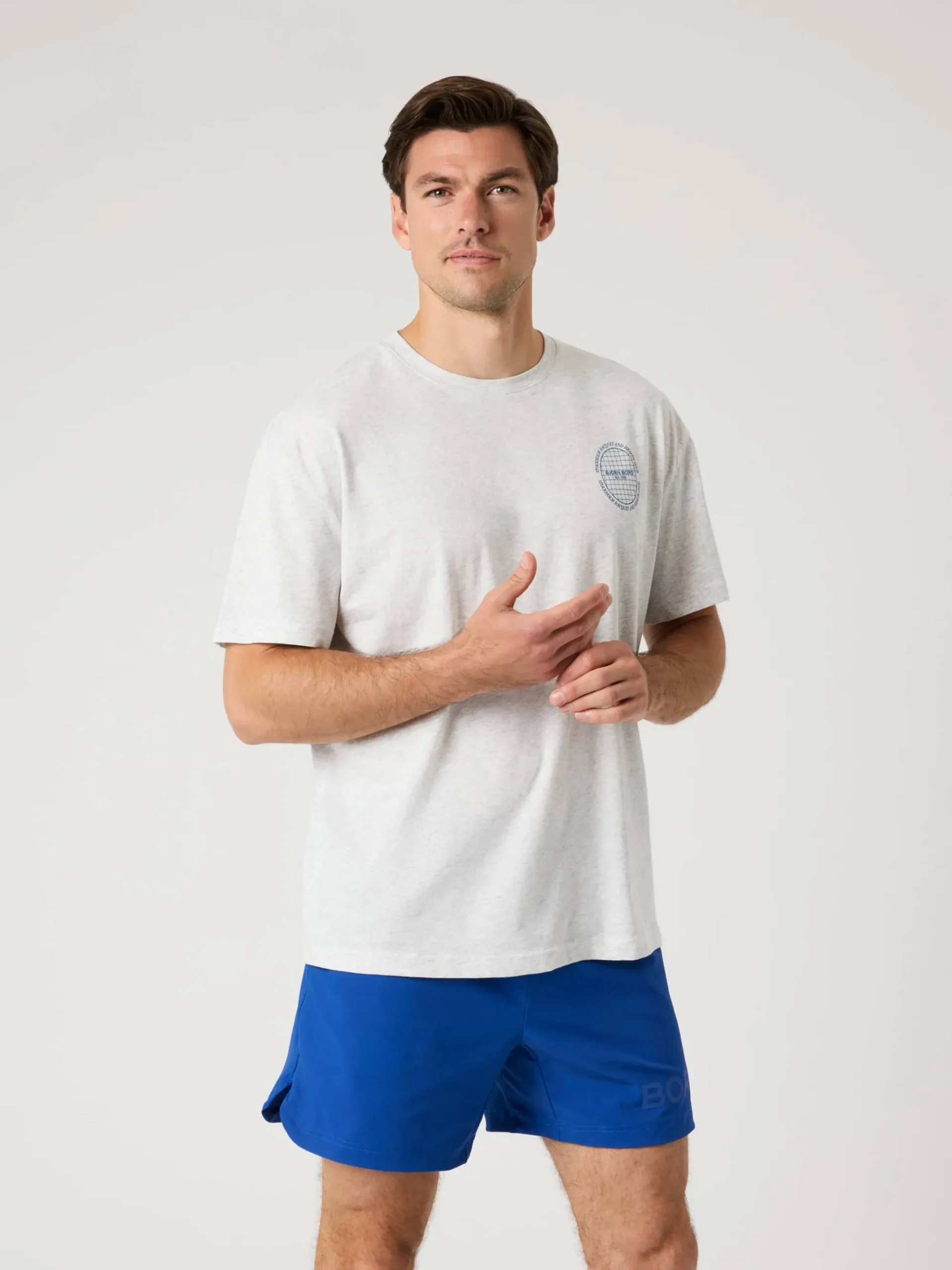 Björn Borg T-Shirts|Tennis & Padel * Ace Overized T-hirt Ultra Light Grey Melange