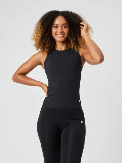 Björn Borg Toppar|Tennis & Padel * Ace Pocket Ribbed Tank Top Black Beauty