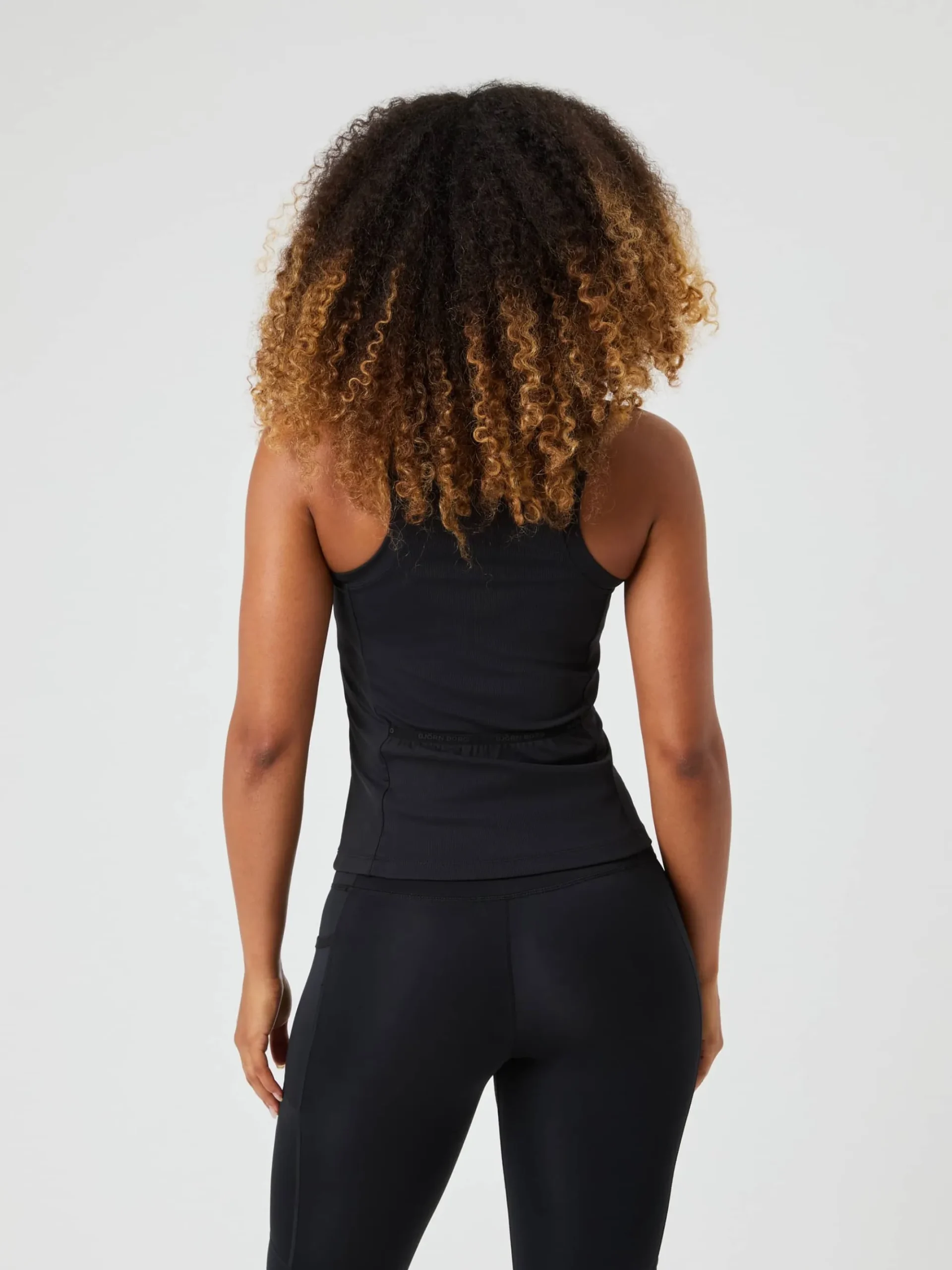 Björn Borg Toppar|Tennis & Padel * Ace Pocket Ribbed Tank Top Black Beauty