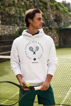 Björn Borg Hoodies|Tennis & Padel * Borg Caic Print Hoodie Brilliant White