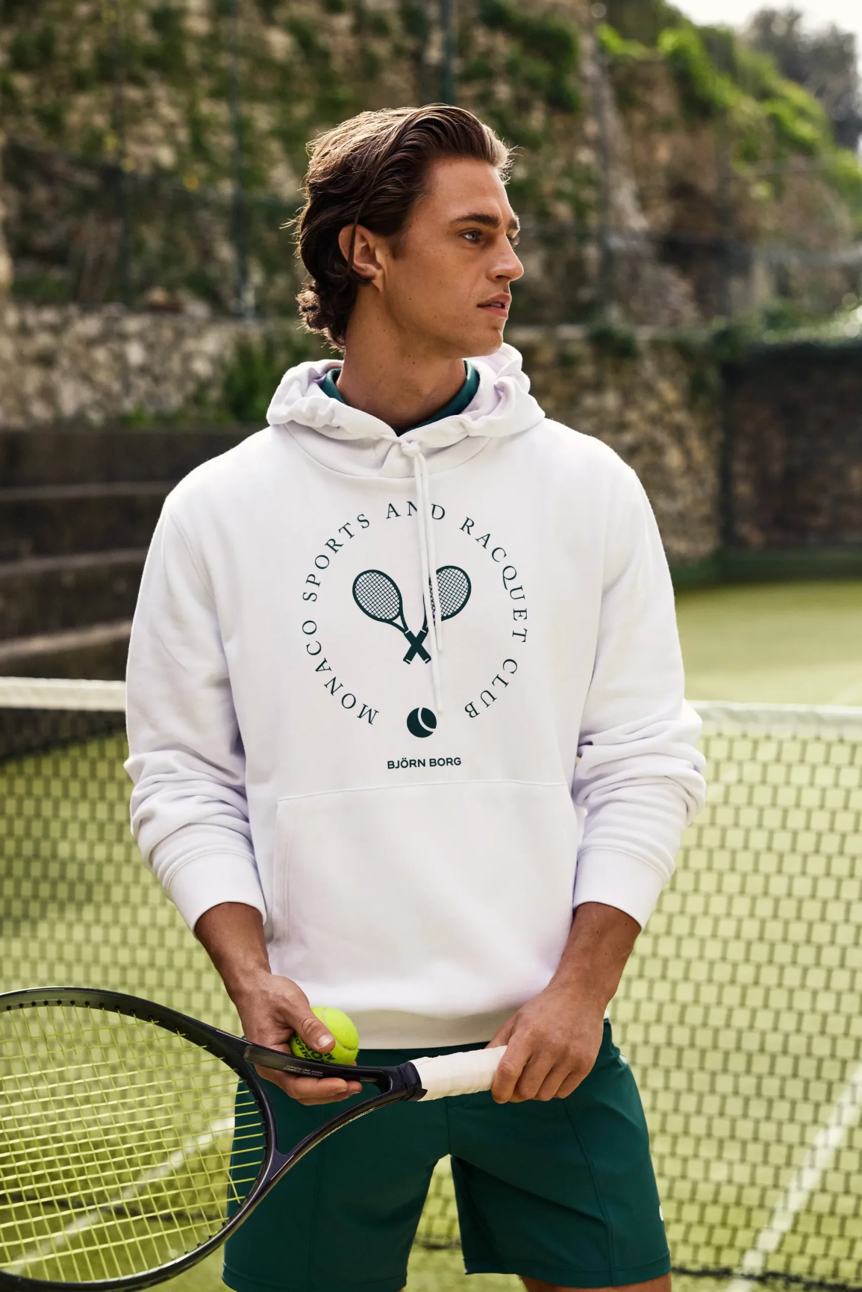 Björn Borg Hoodies|Tennis & Padel * Borg Caic Print Hoodie Brilliant White