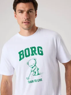 Björn Borg T-Shirts|Golf * Borg Caic Print T-hirt Brilliant White