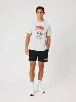 Björn Borg T-Shirts|Vardag & Loungewear * Borg Caic Print T-hirt Ultra Light Grey Melange