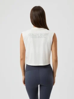 Björn Borg Toppar * Borg Cropped Tank Top Cannoli Cream
