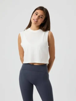 Björn Borg Toppar * Borg Cropped Tank Top Cannoli Cream