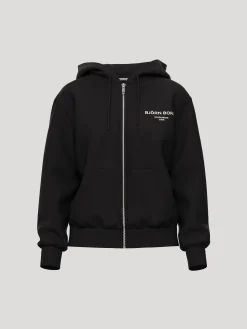 Björn Borg Hoodies|Vardag & Loungewear * Borg Eentia 1 Zip Hoodie Black Beauty