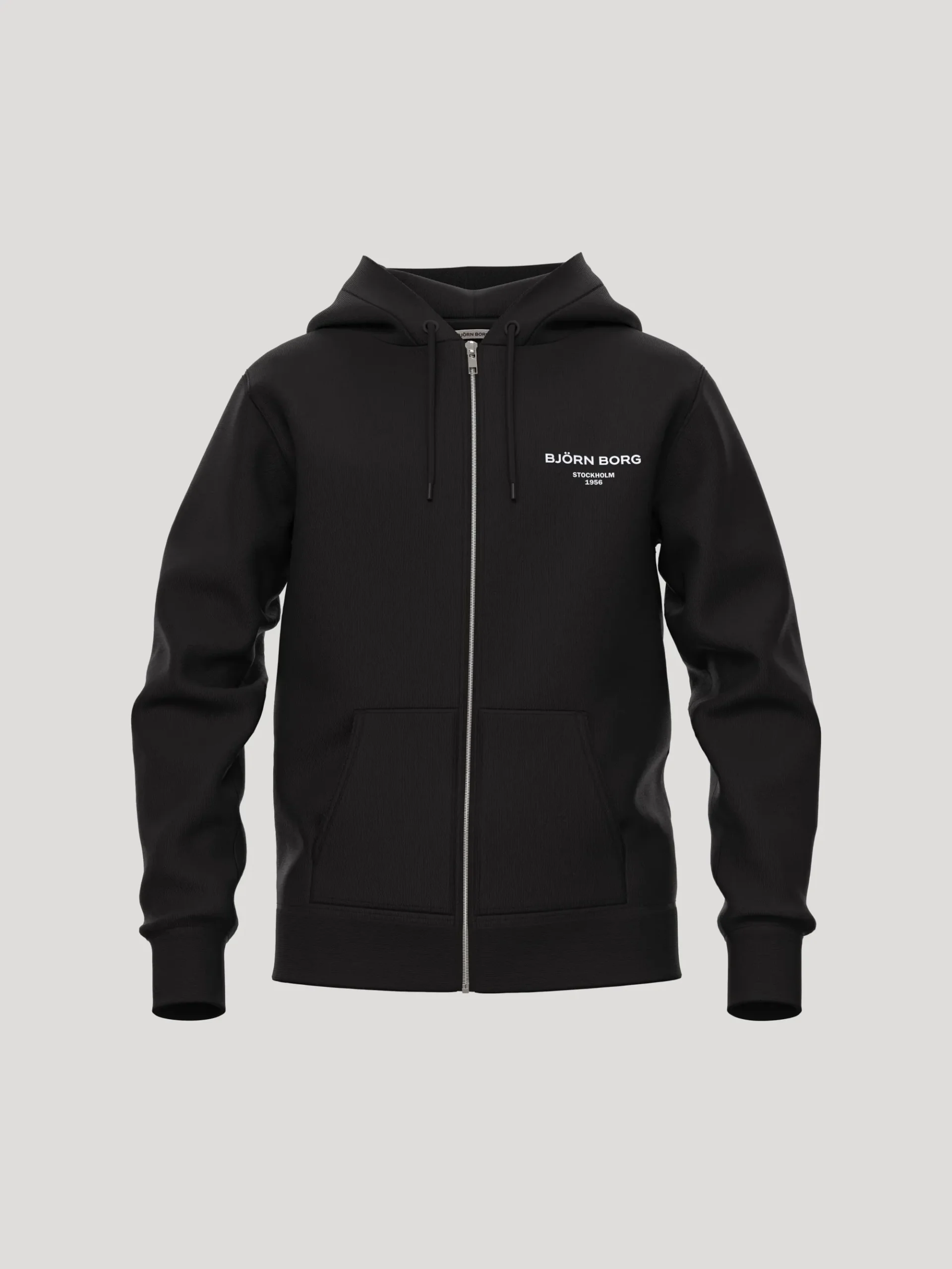 Björn Borg Hoodies & Tröjor * Borg Essential 1 Zip Hoodie Black Beauty