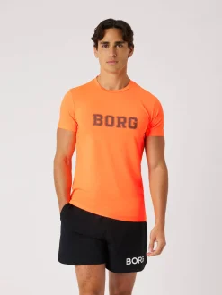 Björn Borg T-Shirts|Gym & Träning * Borg Graphic T-hirt Shocking Orange
