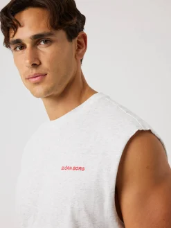 Björn Borg Tank Tops|Gym & Träning * Borg Gy eevee T-hirt Ultra Light Grey Melange