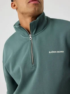 Björn Borg Gym & Träning|Tröjor * Borg Overized Haf-Zip Balsam Green