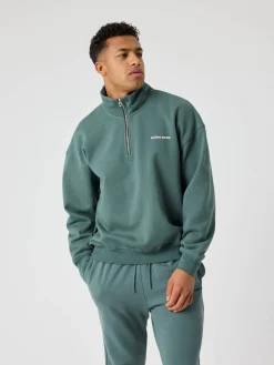 Björn Borg Gym & Träning|Tröjor * Borg Overized Haf-Zip Balsam Green