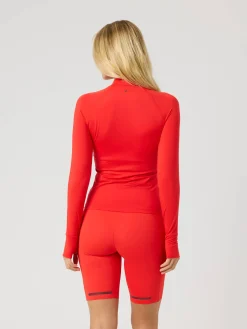 Björn Borg T-Shirts|Löpning * Borg Perforance Bruhed ockneck Flame Scarlet