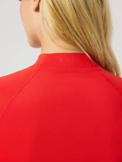 Björn Borg T-Shirts|Löpning * Borg Perforance Bruhed ockneck Flame Scarlet