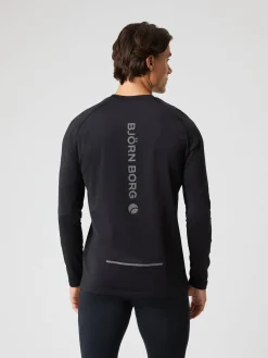 Björn Borg T-Shirts * Borg Perforance ong eeve Bruhed T-hirt Black Beauty