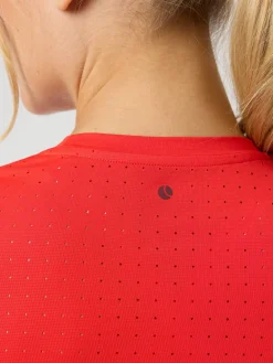 Björn Borg T-Shirts|Löpning * Borg Perforance Perforated T-hirt Flame Scarlet