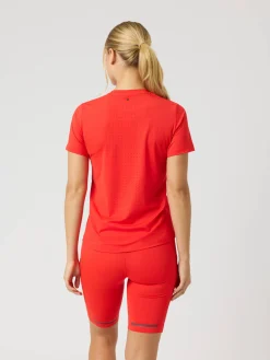 Björn Borg T-Shirts|Löpning * Borg Perforance Perforated T-hirt Flame Scarlet