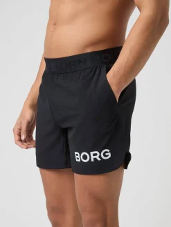 Björn Borg Gym & Träning|Shorts * Borg hort 6 Inch Svart Vit Logga