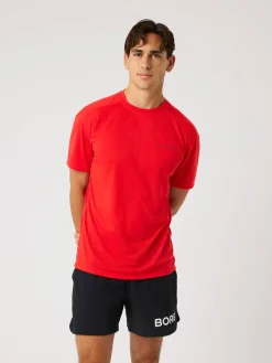 Björn Borg T-Shirts|Gym & Träning * Borg oft port T-hirt Flame Scarlet
