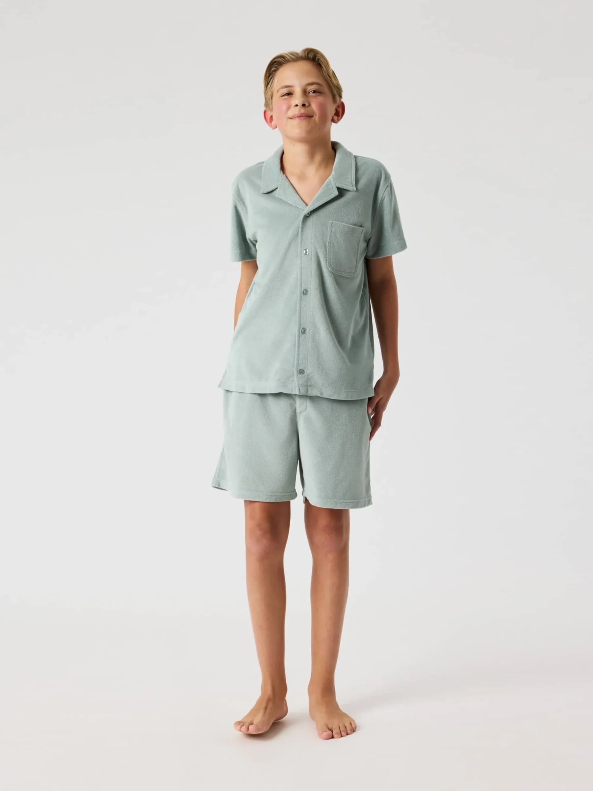 Björn Borg T-Shirts|Badbyxor * Borg Toweling Pool Shirt Slate Gray