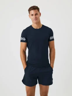 Björn Borg T-Shirts|Gym & Träning * Borg T-hirt Mörkblå Vit Logga