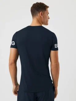 Björn Borg T-Shirts|Gym & Träning * Borg T-hirt Mörkblå Vit Logga