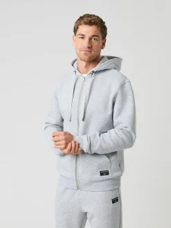 Björn Borg Hoodies|Vardag & Loungewear * Centre Zip Hoodie Gråmelerad