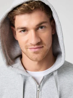 Björn Borg Hoodies|Vardag & Loungewear * Centre Zip Hoodie Gråmelerad