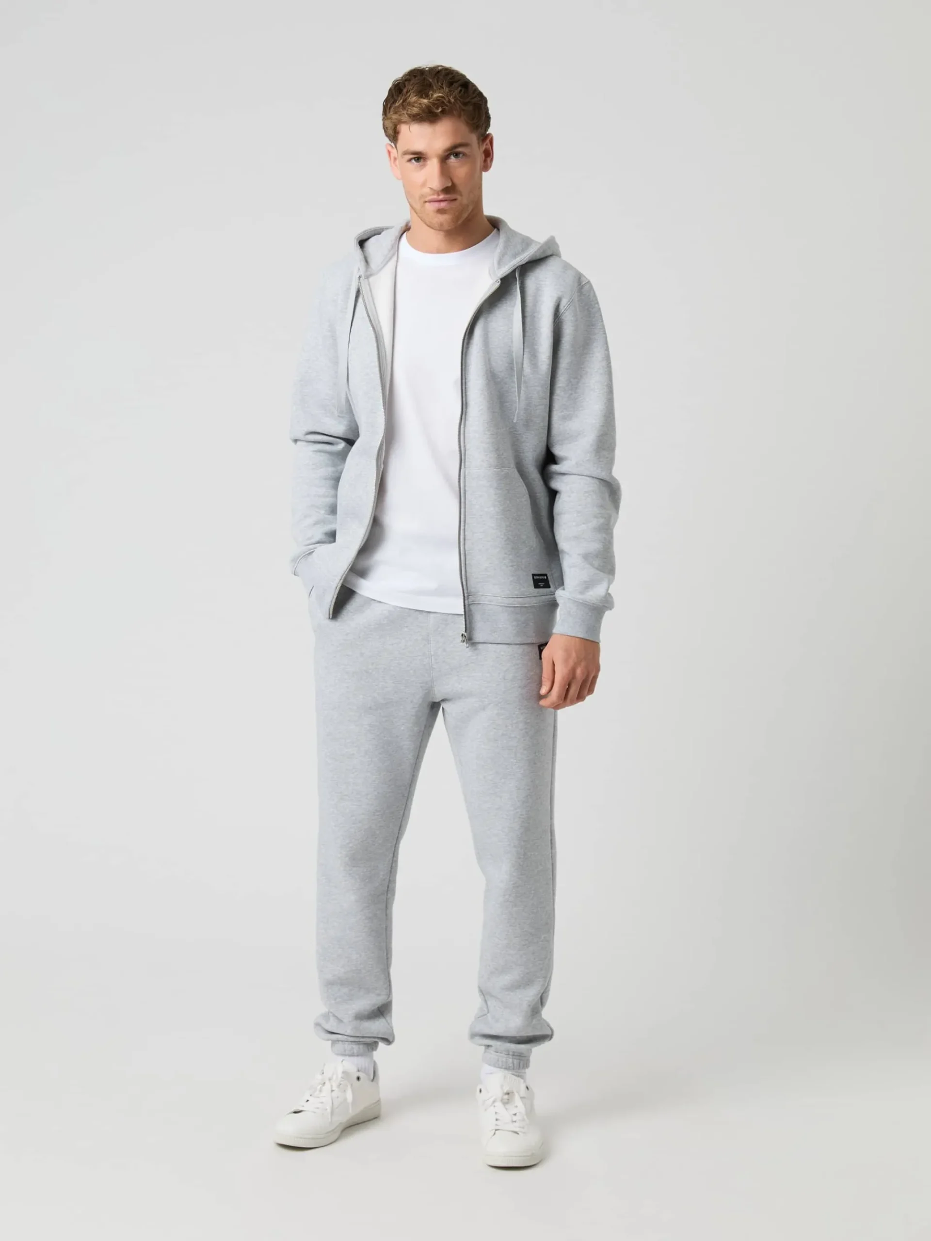 Björn Borg Hoodies|Vardag & Loungewear * Centre Zip Hoodie Gråmelerad