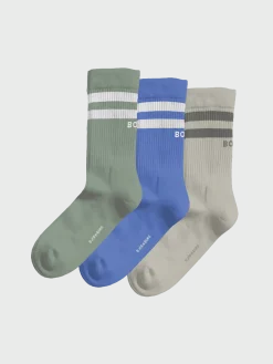 Björn Borg Strumpor|Strumpor * Core Crew Socks 3-pack Vit, Blå, Grön