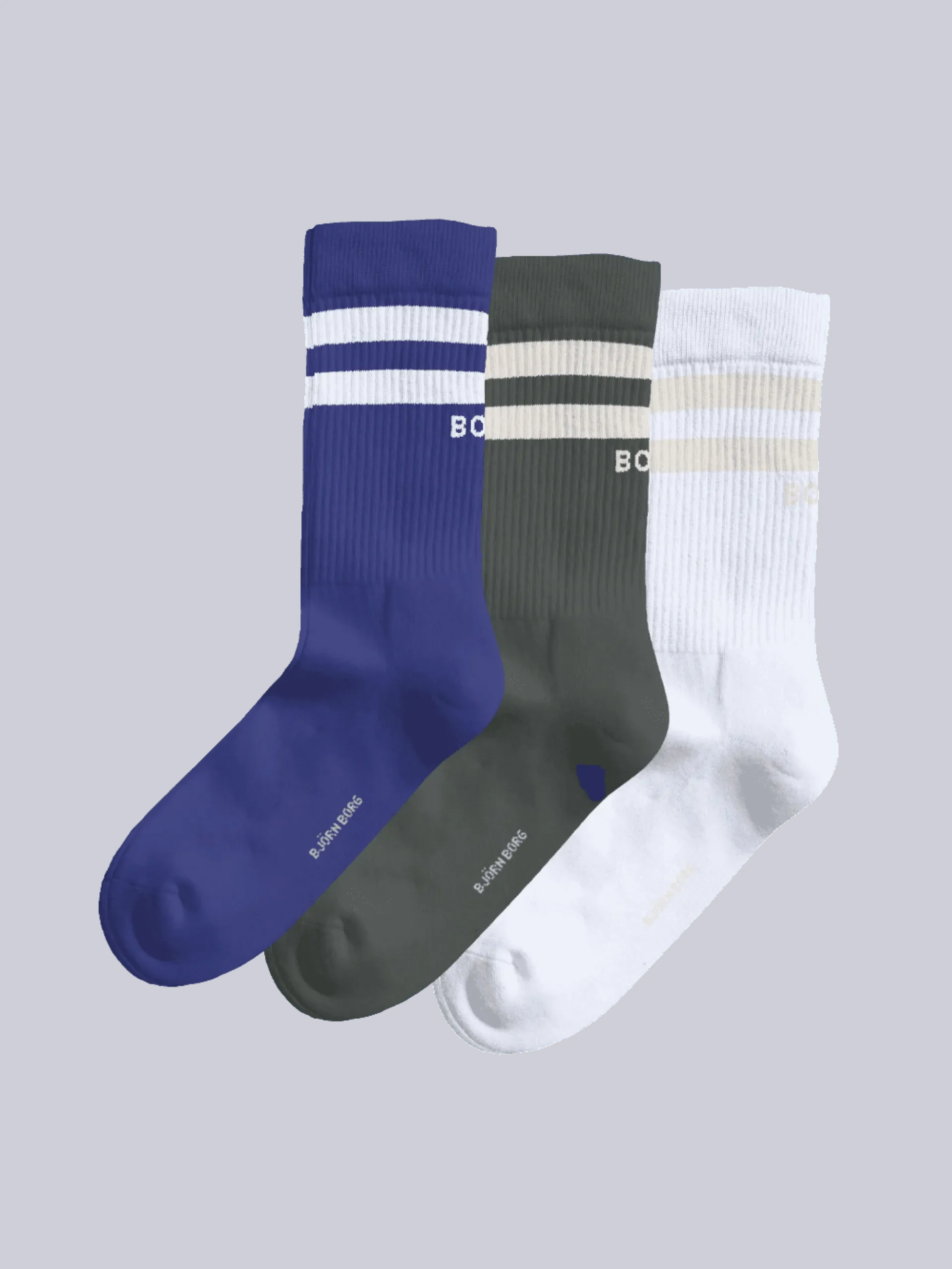 Björn Borg Strumpor|Strumpor * Core Crew Socks 3-pack Vit, Blå, Grön