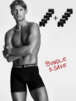 Björn Borg Boxers * Cotton tretch Boxer 10-pack Back and White Waitband
