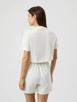 Björn Borg T-Shirts * tudio Overized Cropped T-hirt Cannoli Cream