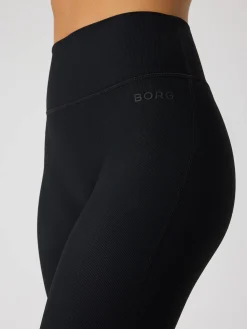 Björn Borg Gym & Träning|Träningstights * tudio Preiu Ribbed Fare Tight Black Beauty