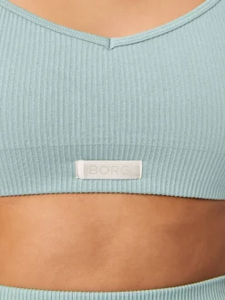 Björn Borg Sport-Bh:Ar|Bhar * Studio Sealess Ribbed Strap Bra Gray Mist