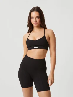 Björn Borg Sport-Bh:Ar|Bhar * Studio Sealess Ribbed Strap Bra Black Beauty