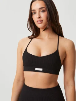 Björn Borg Sport-Bh:Ar|Bhar * Studio Sealess Ribbed Strap Bra Black Beauty