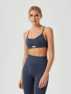 Björn Borg Sport-Bh:Ar|Bhar * Studio Sealess Ribbed Strap Bra Midnight Navy